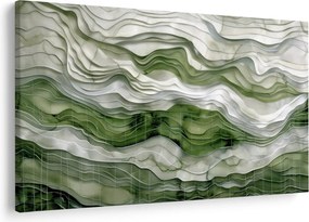 Kép - Zöld és fehér fodrok (90x60 cm)