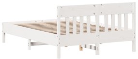 fehér tömör fenyőfa ágy matrac nélkül 135 x 190 cm