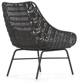 Abeli fekete kézzel készített kültéri fotel - Kave Home