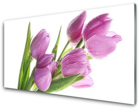 Fali üvegkép Tulipán virágok Plant 125x50 cm