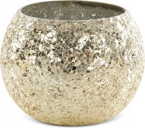 Dekorációs gyertyatartó Melia 14x10 arany mozaik felület ovális