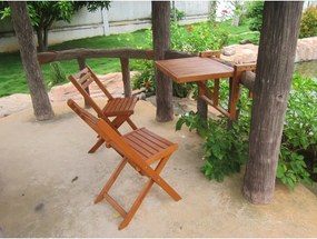 Balcony Berkeley 2 db eukaliptusz szék és függő erkély asztal - Garden Pleasure