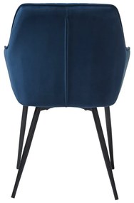 Sötétkék kárpitozott karfás étkezőfotel szett 2 db-os Nolan Stripe – Unique Furniture