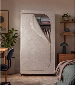 Bézs textil ruhásszekrény 90x160 cm Balance – Wenko