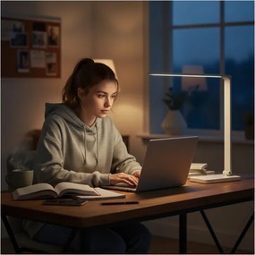 Brilagi - LED érintős asztali lámpa, dimmelhető, vezeték nélküli QI töltő, LED/7W/5V, 3000/4000/6000K, fehér
