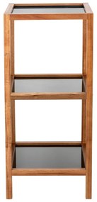 Fekete-natúr színű üveg fürdőszobai polcos állvány 36x79 cm Fondi – Wenko