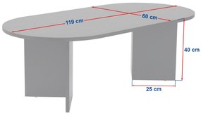 Dohányzóasztal Sable - Sapphire Oak, Fekete