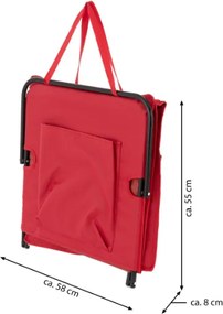 Párnázott strandszőnyeg háttámlával piros összecsukható