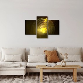 Sárga absztrakt spirál képe (90x60 cm)