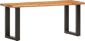 vidaXL tömör akácfa és acél természetes szélű pad 110 cm