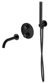 Cersanit S952-041 - Fürdőkészlet termosztatikus rejtett csappal ZEN fekete