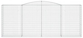vidaXL 10 db íves horganyzott vas gabion kosár 400x50x160/180 cm
