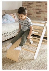 Fehér borovi fenyő pikler háromszög 60x60x60 cm Montessori – Meowbaby