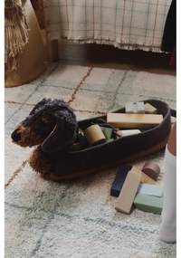 Sötétbarna textil játéktároló kosár 59x16x23 cm Sparky – Lorena Canals