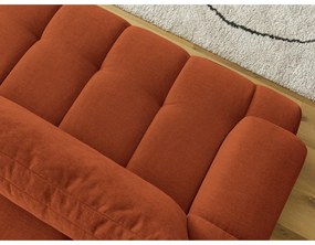 Téglavörös kinyitható-tárolóhelyes kanapé 251 cm Fuji – Bobochic Paris