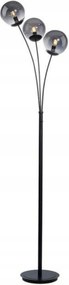 Just Light állólámpa, fekete, 3 ágú, füstüveg, modern dizájn