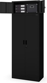 Felső szekrényelem EWA Compact öltözőszekrényhez – 800 x 380 x 400 mm, fekete