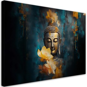 Gario Vászonkép Buddha és arany virágok Méret: 60 x 40 cm