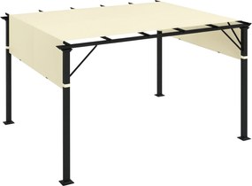 Outsunny 3x3m Pavilon Pergola Fedele, 180g/㎡ Poliészter Zsebekkel és Szíjakkal a Matzsoszlopokhoz, UV30+, 488x122 cm, Krém | Aosom