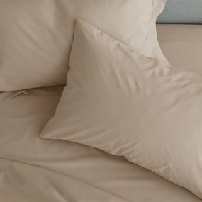 Világosbarna gumis perkál lepedő 135x190 cm Easy Iron Percale – Catherine Lansfield