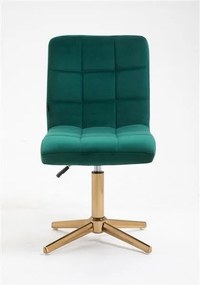 HR7009CROSS Sötétzöld modern velúr szék arany lábbal