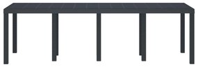 vidaXL Kerti Asztal Antracit 250 x 100 x 73 cm polirattan