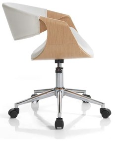 Fehér-natúr színű bőrutánzat irodai szék Visby – Tomasucci