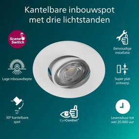 Philips - 3 darabos szett dimmelhető beépíthető mennyezeti lámpatest CILANTRO LED/5W/230V 2700K fehér
