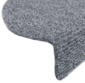 10 db öntapadós lépcsőszőnyeg 65 x 21 x 4 cm világosszürke félkör alakú nagy