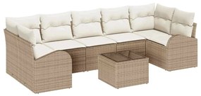 vidaXL Kerti Kanapé Szett párnával tárolóval 8 pcs Beige és krém