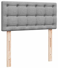 világosszürke szövet ottomán ágy matraccal &amp; LED-ek 80x200cm