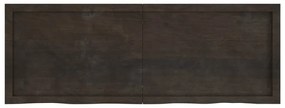 sötétbarna kezelt tömör tölgyfa fali polc 140 x 50 x (2-4) cm