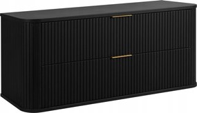 Fürdőszoba szekrény mosdó alá Faragott Akasztós Fekete 120 Ovális frontok