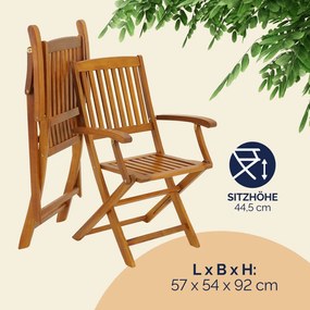 Kerti ülőgarnitúra, 7 darabos, akácfából, barna