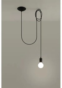 Sollux SL.0369 - Csillár zsinóron EDISON 1 1xE27/60W/230V pók fekete