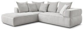 Világosszürke zsenília sarokkanapé (bal oldali-L alakú) Whesley – Bobochic Paris