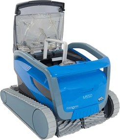 Medencetisztító robot, Dolphin M550, teljes medencetisztítás (padló, fal és vízvonal tisztítás), MyDolphin Plus applikáció vezérlés, Dual Drive navigáció, többrétegű szűrőrendszer, 19 m³/h szívóteljesítmény
