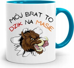 Kék Ajándék Bögre A Testvérem Egy Vaddisznó A Tömegen, fényképes nyomtatással