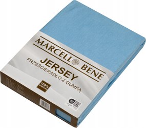 Jersey gumis lepedő 90x200 cm Pamut 100% Matrac 30cm Kék