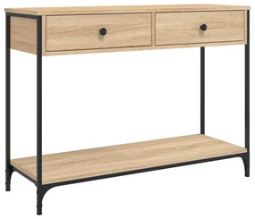 sonoma tölgy színű szerelt fa dohányzóasztal 100 x 34,5 x 75 cm