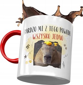 Piros Kapibara Bögre Születésnap Névnap Ajándék Nyomtatott Fotóval