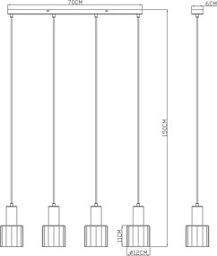 Globo 54318-4H - WALTON kábeles függeszték 4xE27/40W/230V