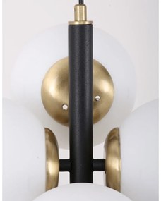 Fehér-fekete függőlámpa üveg búrával ø 15 cm Forte – Squid Lighting