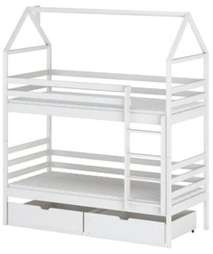 LEANA emeletes ágy - 90x200, fehér
