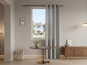 Függöny TAVIO 140x250 cm, világosszürke Felfüggesztés: Fém gyűrűk