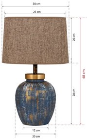 Asztali lámpa 1xE27/40W/230V kék/bézs