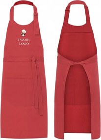 Konyhai Kötény Pamut Szakács Kötény Saját Logóval Piros