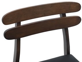 vidaXL Étkezőszék 2 pcs Világosbarna és fekete Tömör fa