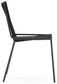 Fekete fém rakásolható étkezőszék szett 2 db-os Emily – Marckeric