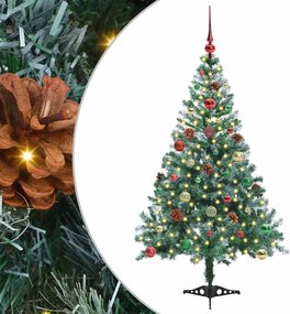vidaXL Mű karácsonyfa 150 LED-del állvánnyal Zöld 150 cm PVC és Acél